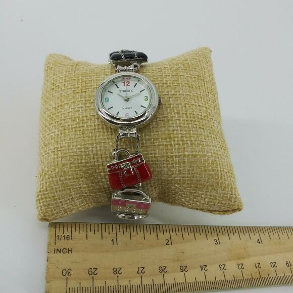 Studio C Charm Bracelet Fashion Purses Bags Enamel Cute Colorful Wristwatch - Picture 11 of 12